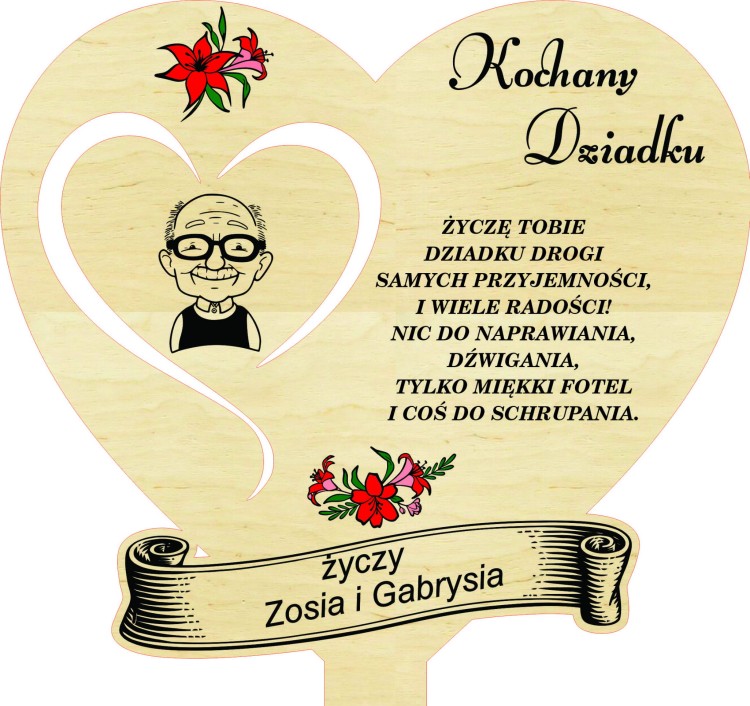 Statuetka dzień Dziadka twarz i kolorowe kwiatki.jpg