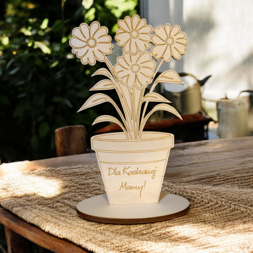 Drewniany bukiet kwiatów