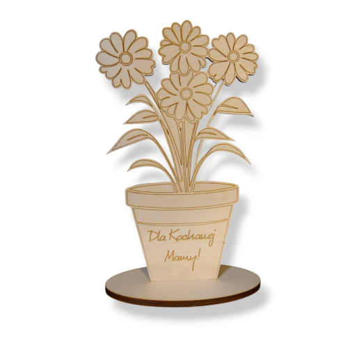 Drewniany bukiet w doniczce