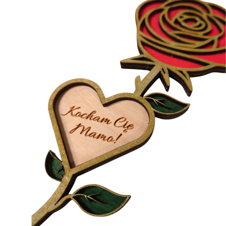 Róża ze sklejki wzór 2 grawer