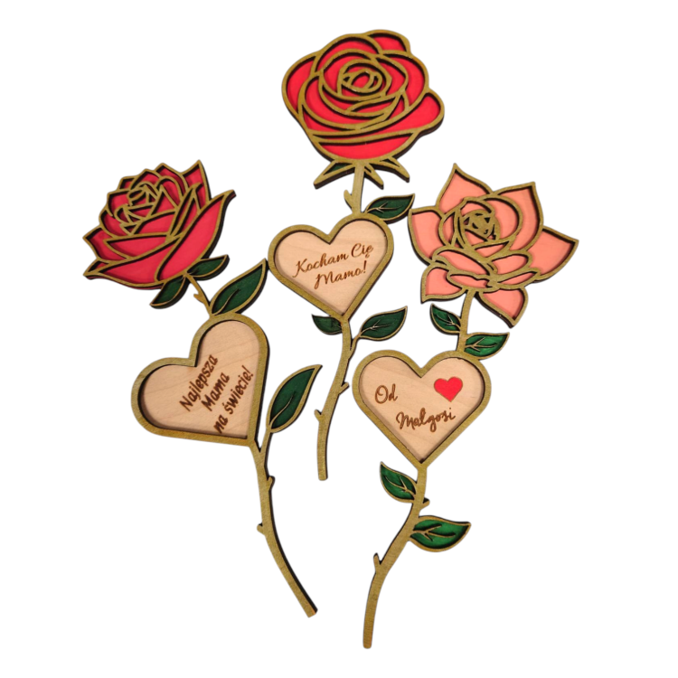 Róże ze sklejki 3 wzory