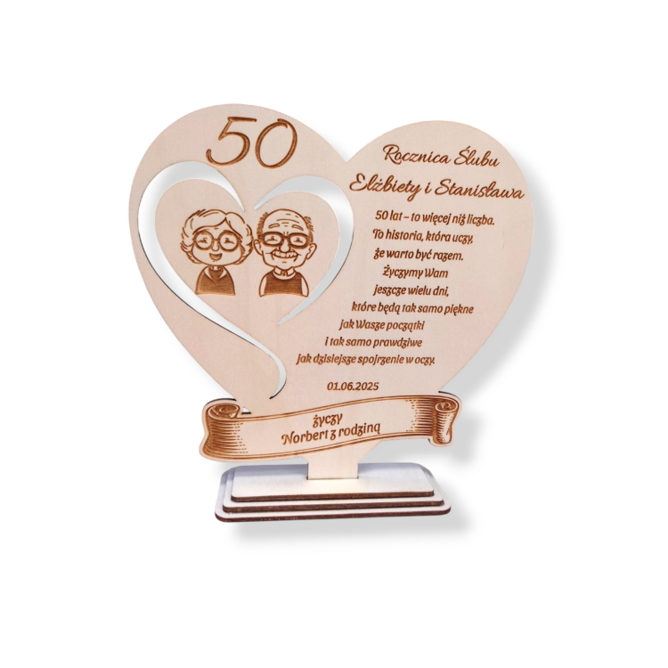 statuetka serce sklejka grawer okazje