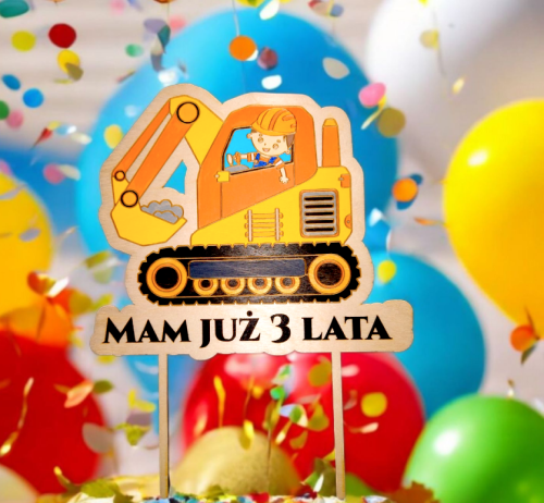 Topper koparka malowany