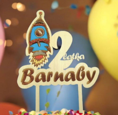 Topper rakieta malowany