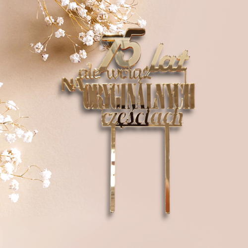 topper na tort złota pleksi oryginalnych czesciach