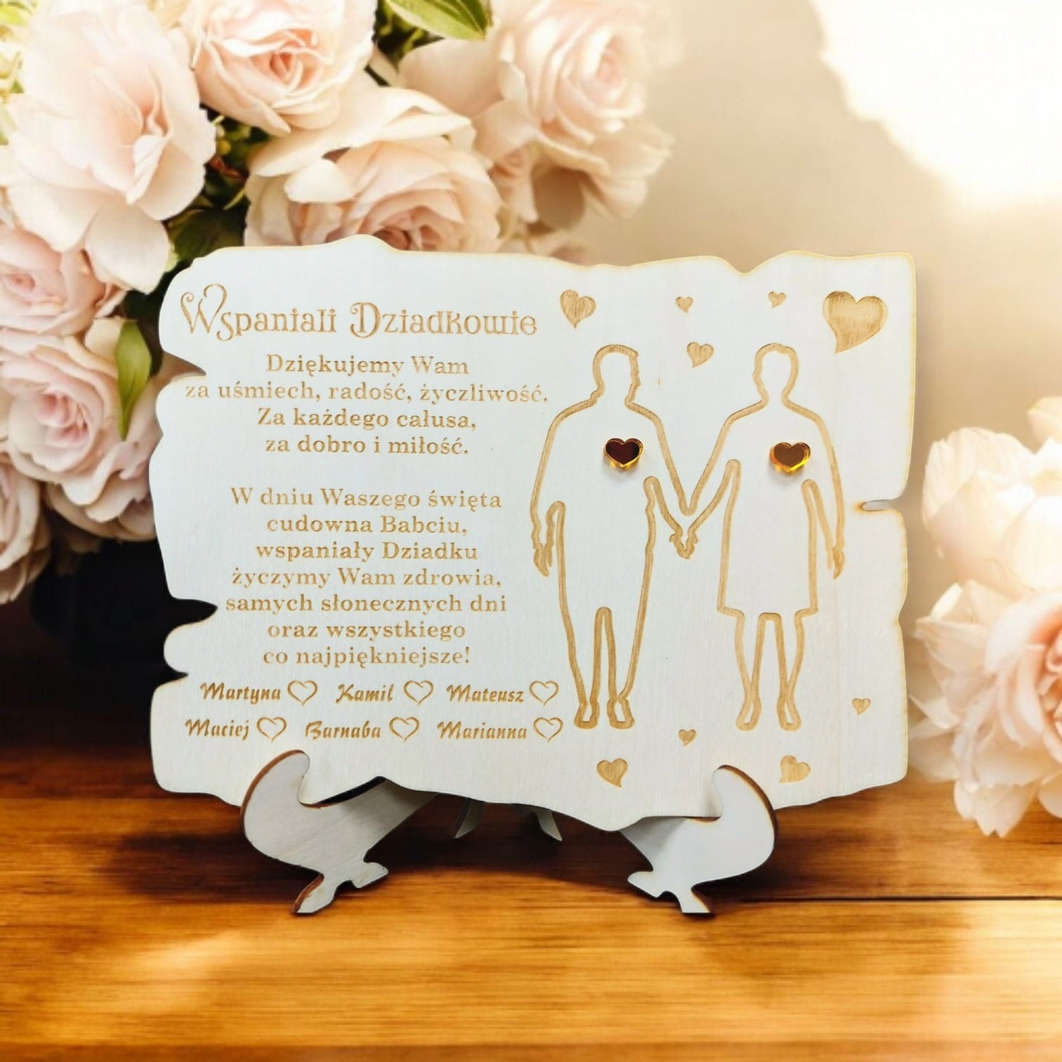 285 Ramka dla Babci i Dziadka ze sklejki personalizowana różne wzory 20x15,5 cm - obrazek 1