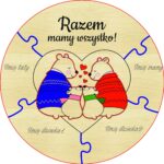 Misiowe rodzinki ze sklejki ręcznie malowane 6 wzorów, 15 cm - obrazek 4
