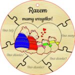 Misiowe rodzinki ze sklejki ręcznie malowane 6 wzorów, 15 cm - obrazek 5