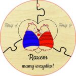 Misiowe rodzinki ze sklejki ręcznie malowane 6 wzorów, 15 cm - obrazek 2
