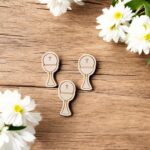 Kielich z hostią sklejka grawerowana scrapka 3x1,5 cm - do DIY i rękodzieła - obrazek 2