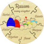 Misiowe rodzinki ze sklejki ręcznie malowane 6 wzorów, 15 cm - obrazek 6