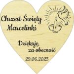 Drewniane serduszko magnes Podziękowanie Chrzest Święty 5 wzorów 6x6cm - obrazek 2