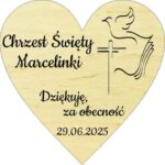 Drewniane serduszko magnes Podziękowanie Chrzest Święty 5 wzorów 6x6cm - obrazek 4