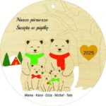 Personalizowana bombka drewniana Nasze pierwsze Święta - obrazek 4