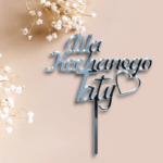 Topper lustrzany akryl Dla Kochanego Taty 15x10 cm - obrazek 2