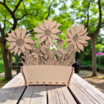 Doniczka ze słonecznikami ze sklejki - dekoracja DIY , personalizowany prezent! - obrazek 6