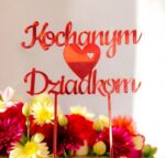 Topper Kochanym Dziadkom lustrzana pleksi kolory do wyboru, 2 wzory 18x11 cm
