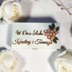 Drewniane pudełko ślubne personalizowane z życzeniami 18x10