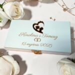 Drewniane pudełko ślubne personalizowane z życzeniami 18x10 - obrazek 4